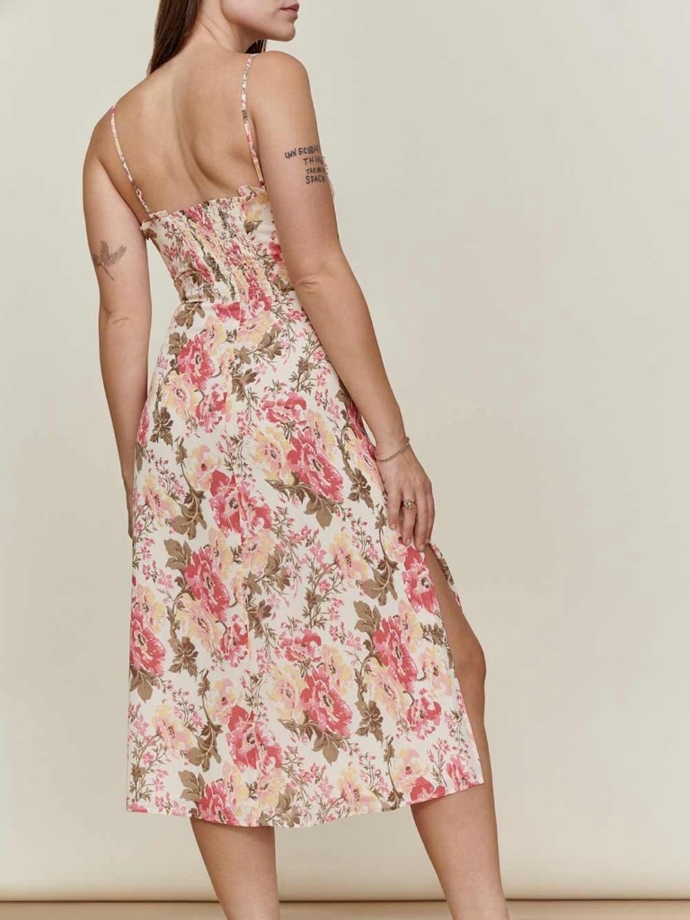 Reformation Cassandra Pink Floral Midi Dress Size 2 NWT - Picture 3 of 16